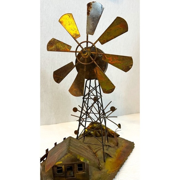 Vintage metal sculpture windmill with music box non working - Picture 4 of 6